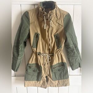 Maison Jules Green and Tan Utility Jacket